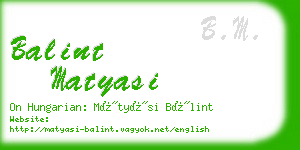 balint matyasi business card